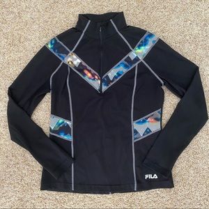 Fila Sport Women's Black Running Quarter Zip Size M
